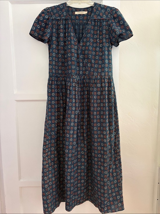 Christy Dawn Dresses & Skirts - Christy Dawn - Dawn Dress Indigo Daisy Block Print